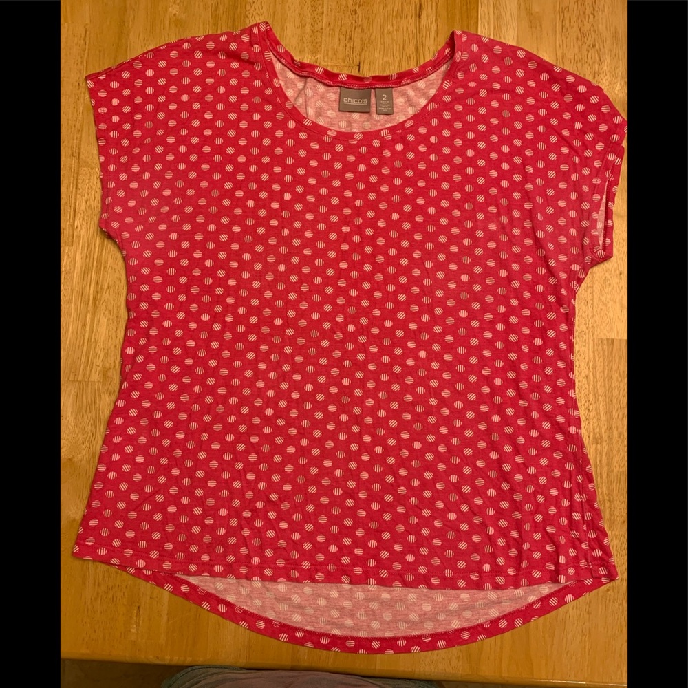 Chico’s Pink & White sleeveless top, Sz 2
